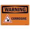 Signmission Safety Sign, OSHA WARNING, 5" Height, 7" Width, Corrosive, Landscape, D-57-L-11955 OS-WS-D-57-L-11955